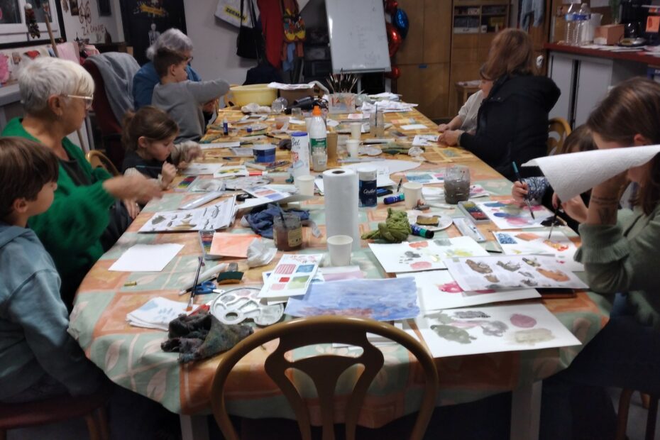 aquarelle en famille atelier parent-enfant